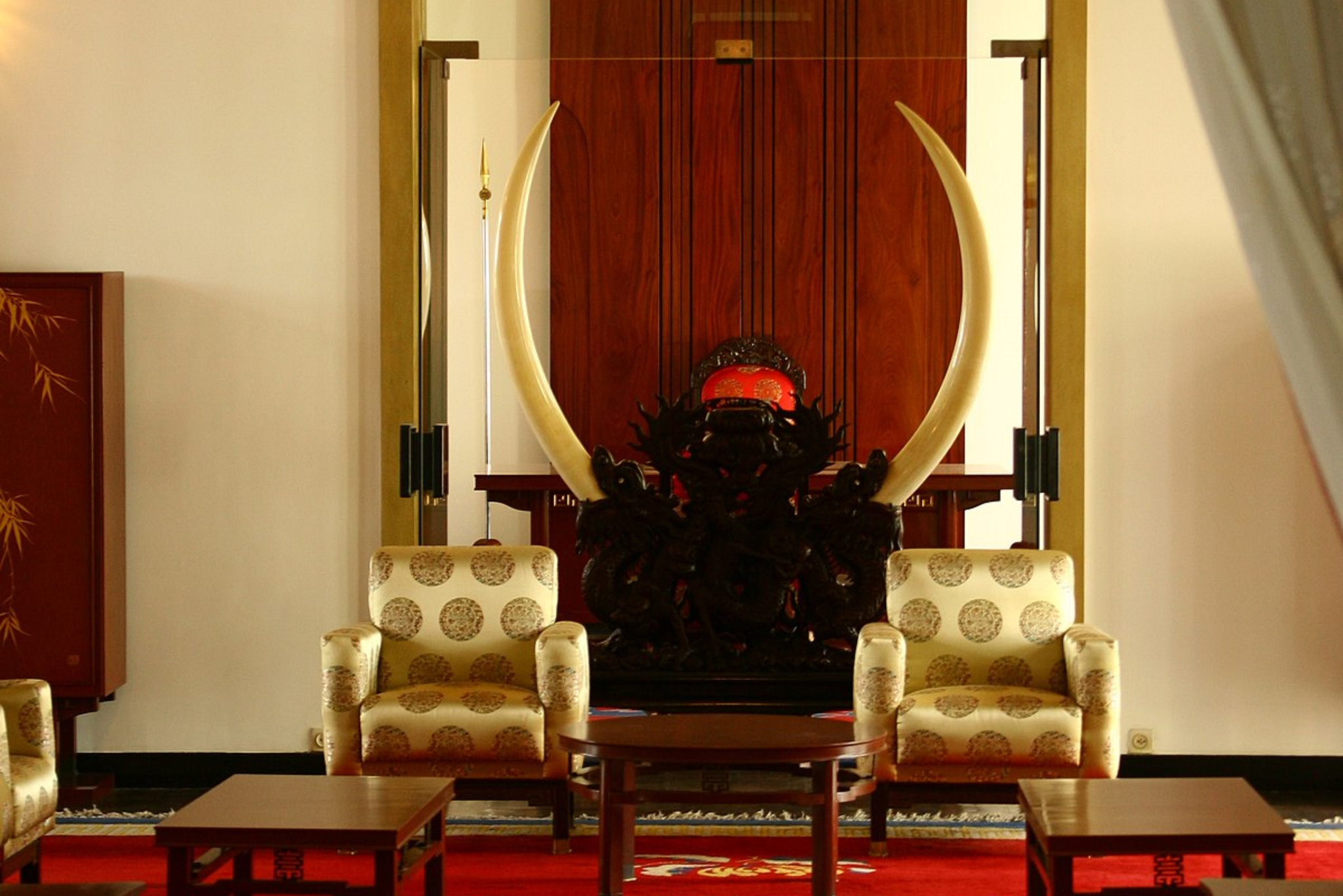 A pair of ivory tusks